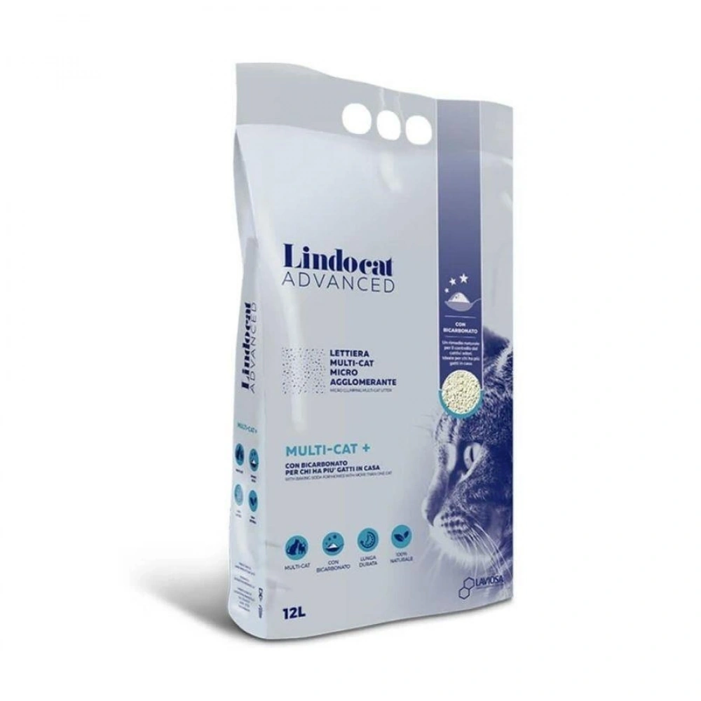 Lindocat Advanced Multicat Koku Önleyici & Ekstra Güçlü Topaklanan Kedi Kumu 12L