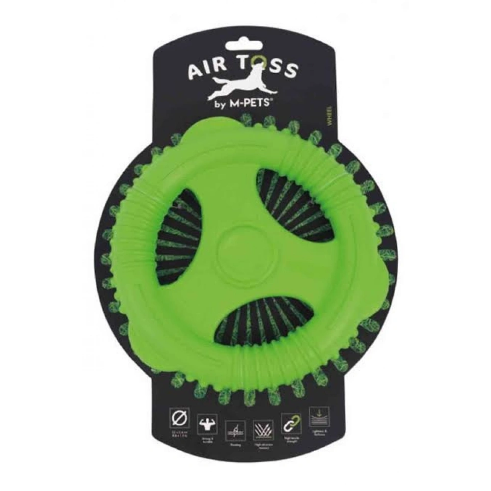 M-Pets Air Toss Whell Dayanıklı Suda Yüzen Köpek Oyuncağı Yeşil