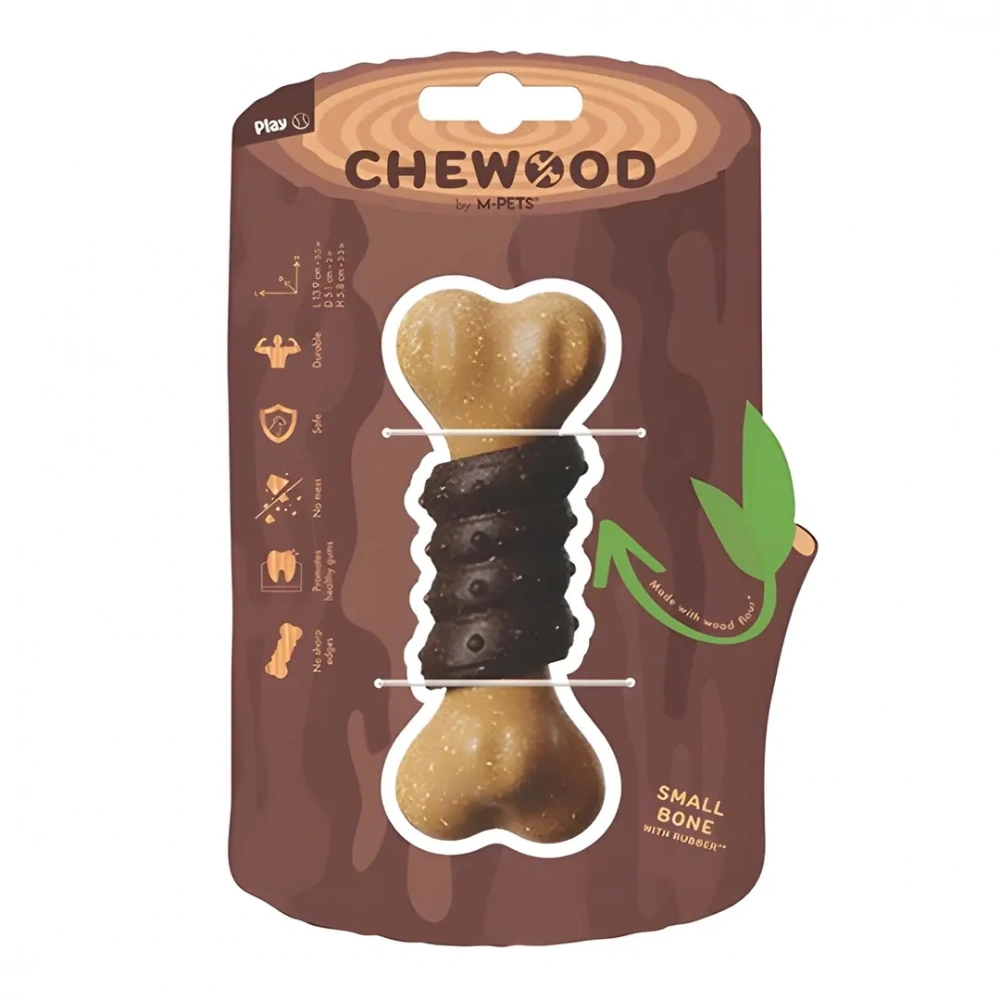 M-Pets Chewood Large Bone With Rubber Köpek Oyuncağı (L)