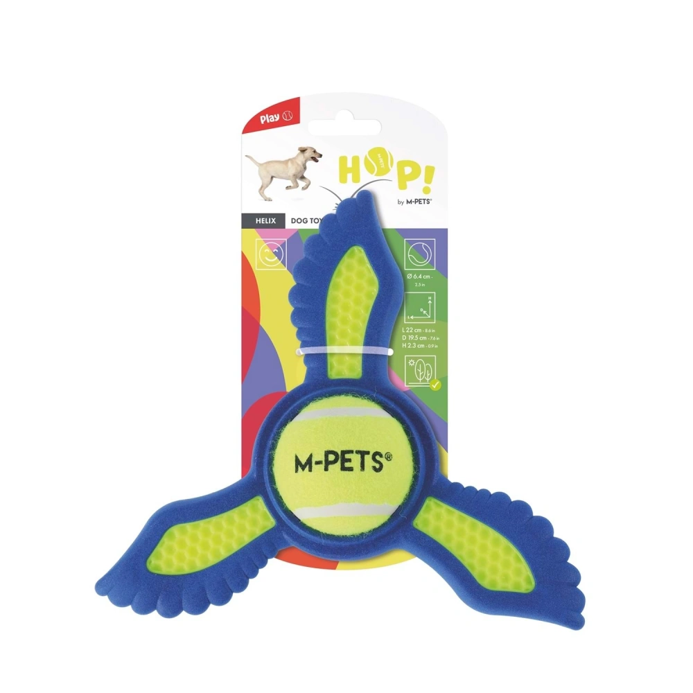 M-Pets Hop Helıx Köpek Oyuncağı Yellow & Blue