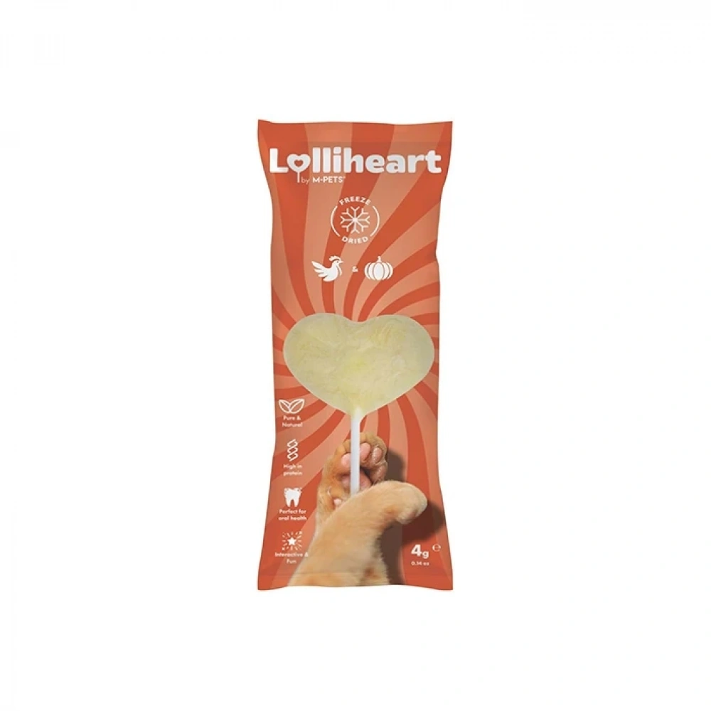 M-Pets Lolliheart Tavuklu ve Balkabaklı Kedi Ödülü 4gr