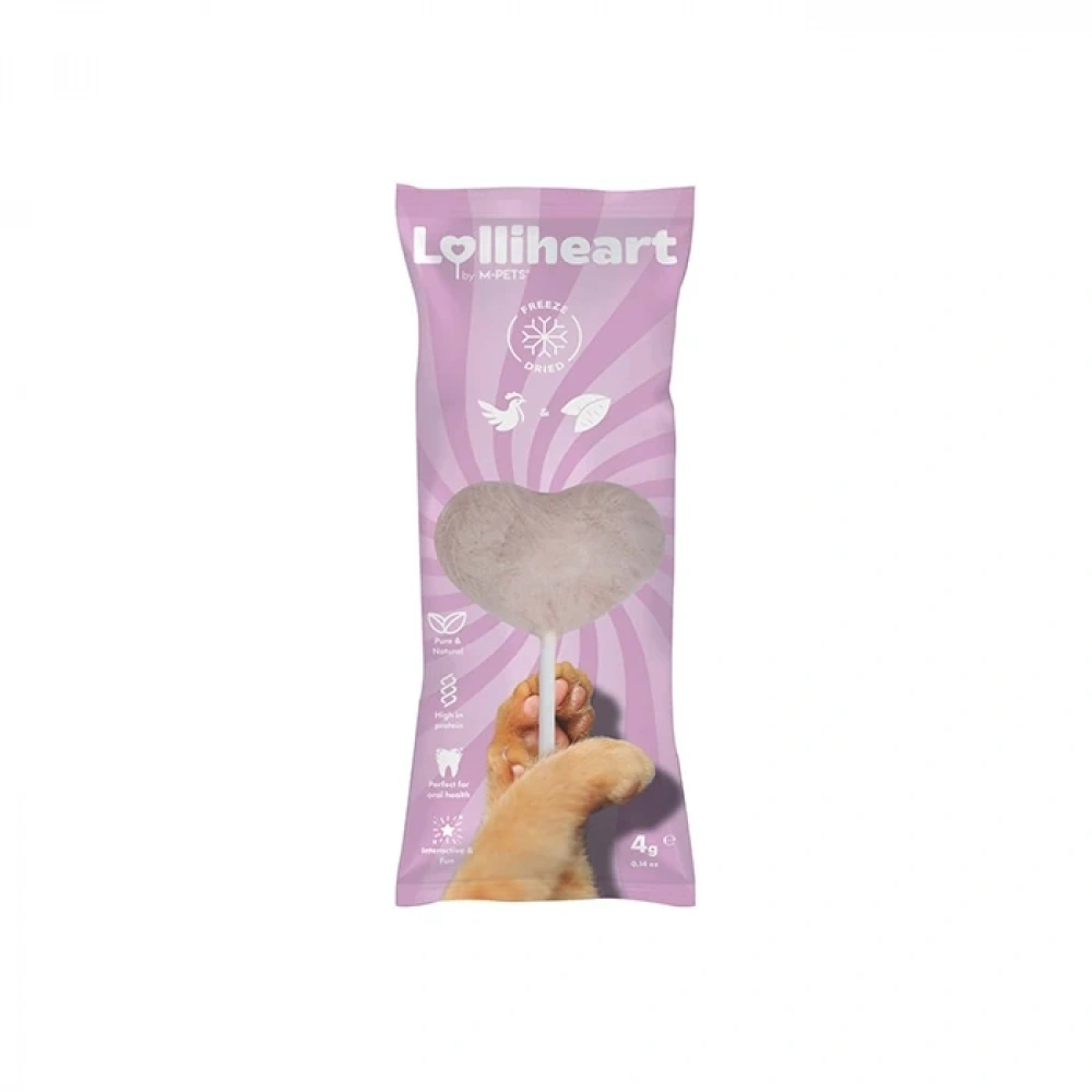 M-Pets Lolliheart Tavuklu ve Mor Patatesli Kedi Ödülü 4gr
