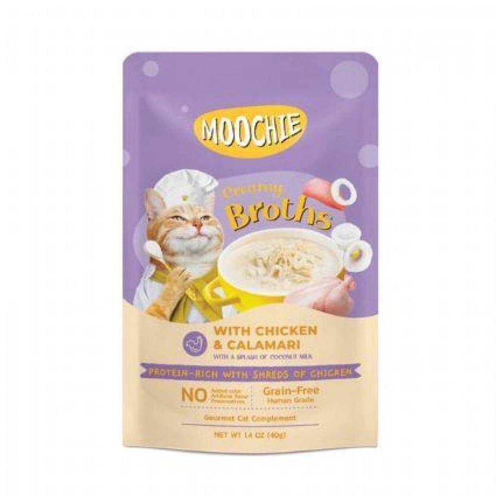 Moochie Çorba Kedi Ödülü Tavuk-Kalamar 40 Gr