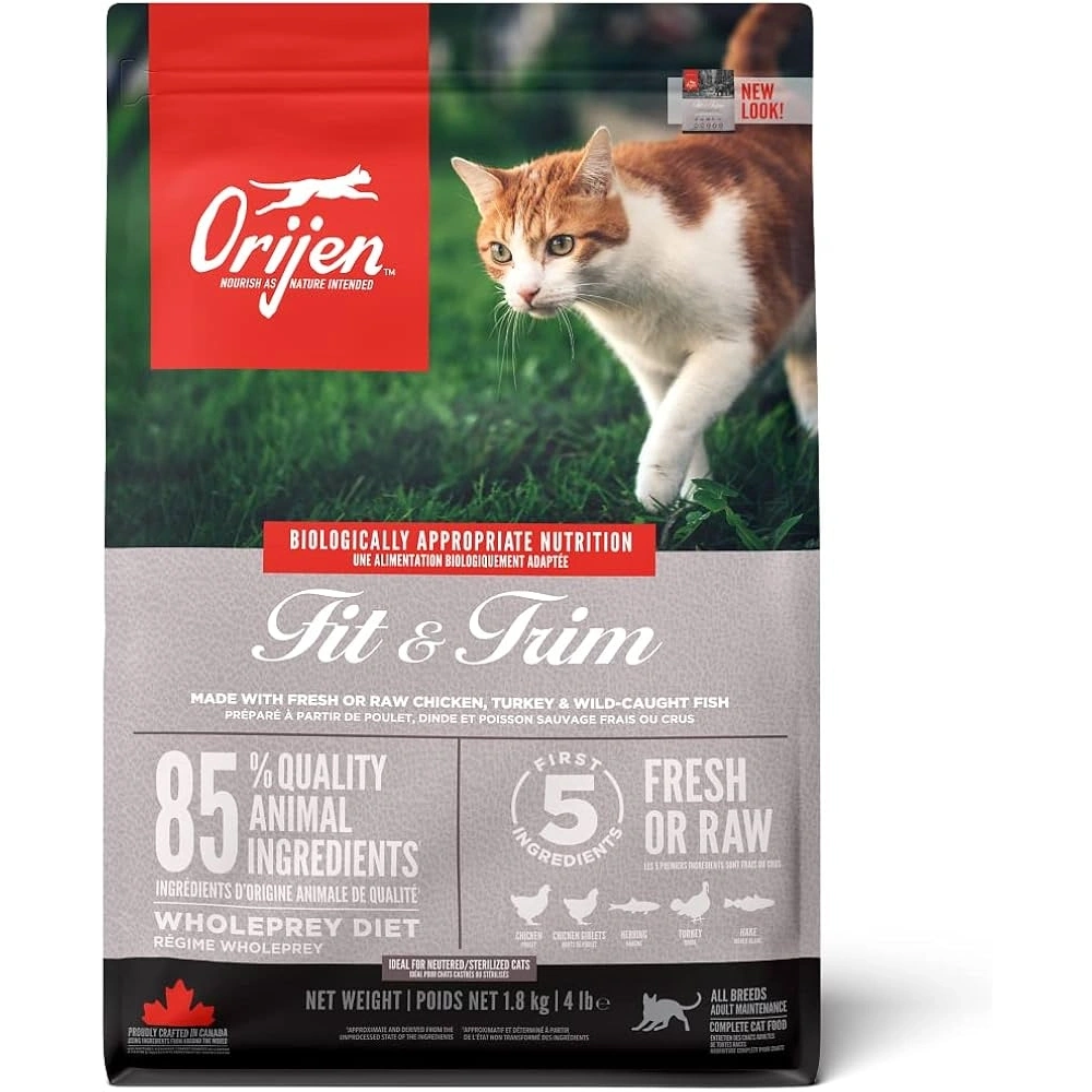 Orijen Fit & Trim Kilo Problemi İçin Tahılsız Kedi Maması 1,8 kg