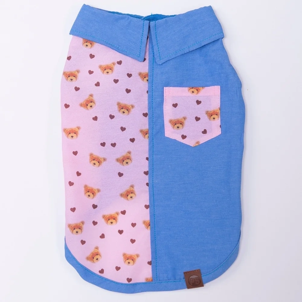 Pawstar Cozie Bear Desenli Denim Gömlek