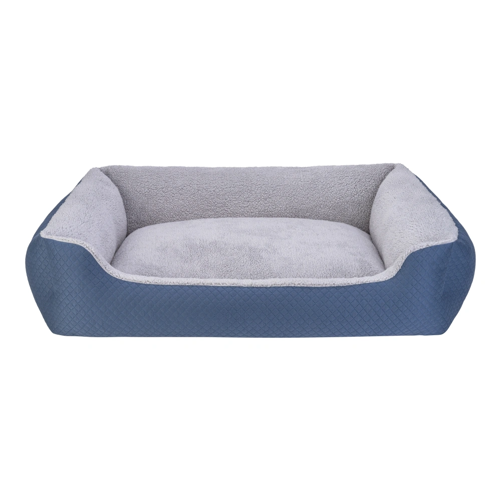 Pet Comfort Bravo Duo Köpek Yatağı Mavi/Gri Peluş XL 105x80cm