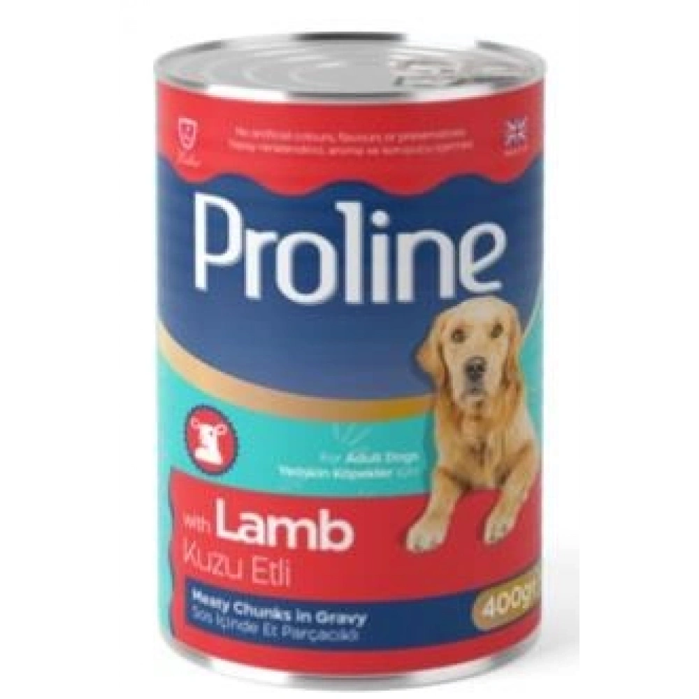 Proline Sos içinde Et Parçacıklı Kuzu Etli Yetişkin Konserve Köpek Maması 400 Gr