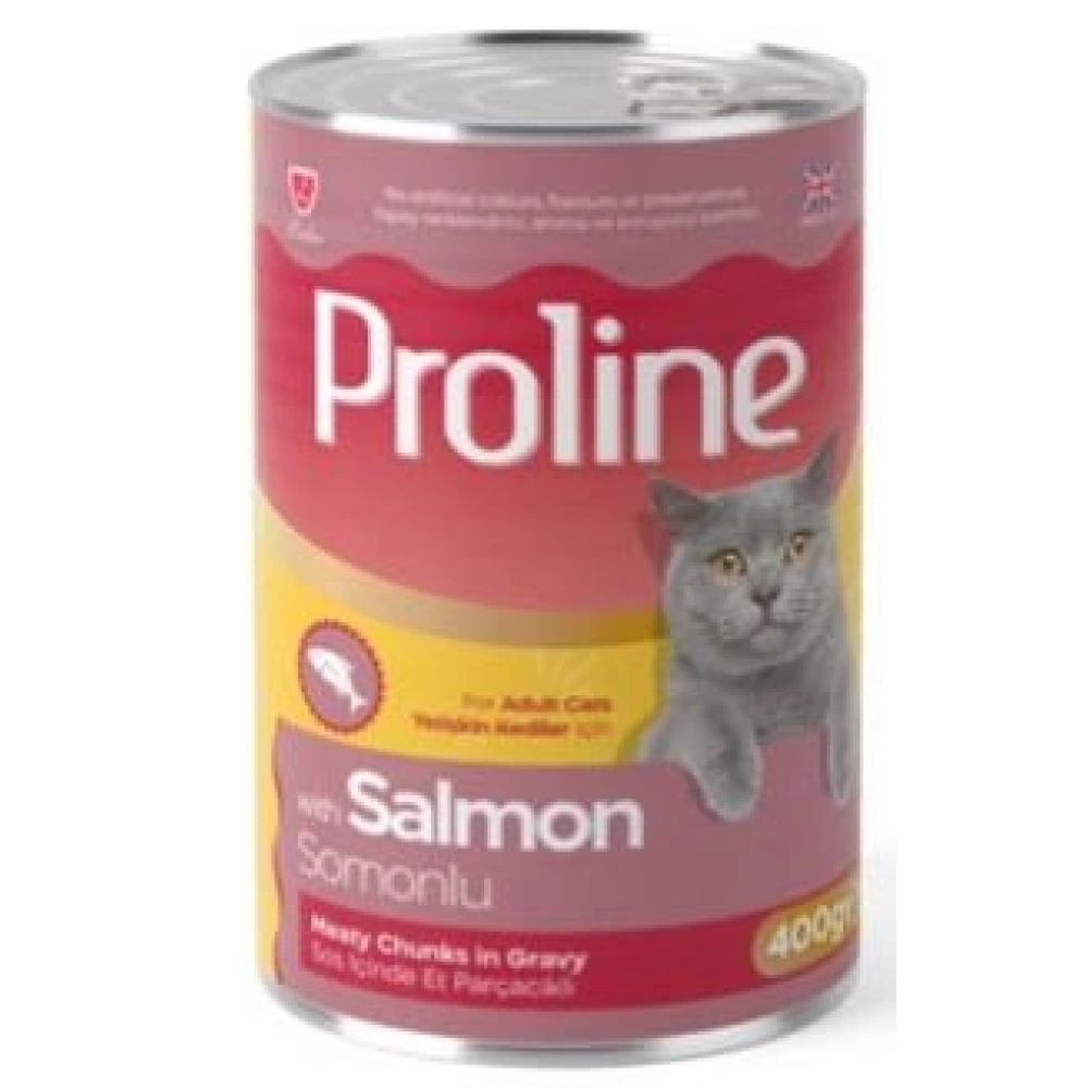 Proline Sos İçinde Et Parçacıklı Somonlu Yetişkin Konserve Kedi Maması 400 g