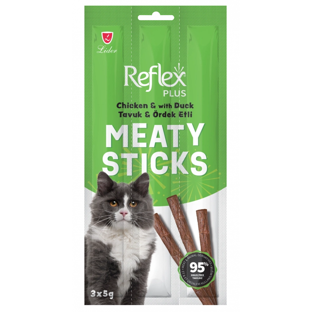 Reflex Meaty Sticks Tavuklu ve Ördekli 3x5 gr Kedi Ödül Çubuğu