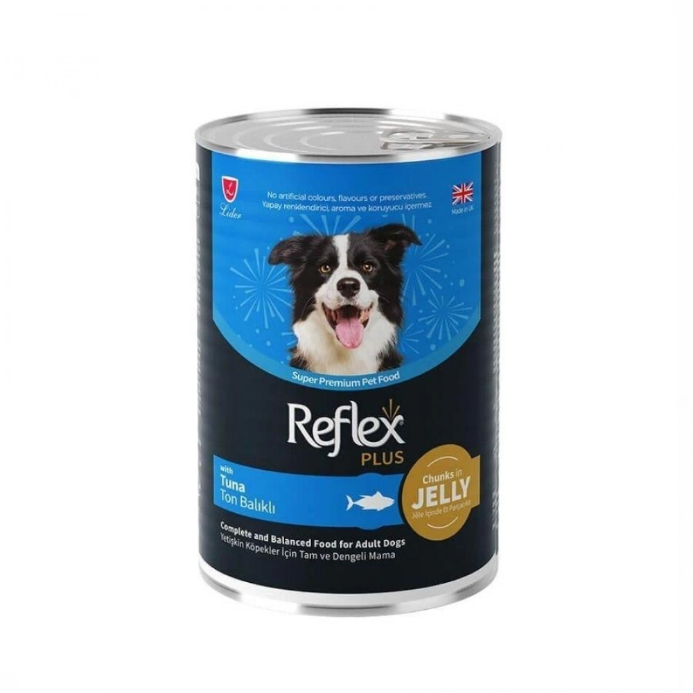 Reflex Plus Jöle İçinde Et Parçacıklı Ton Balıklı Yetişkin Konserve Köpek Maması 400g