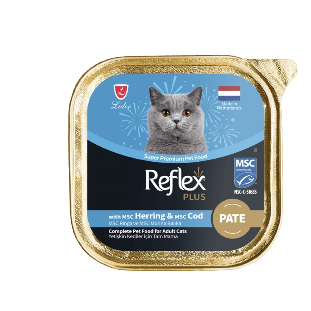 Reflex Plus Pate Ringa ve Morina Balıklı 85 gr Yetişkin Konserve Kedi Maması