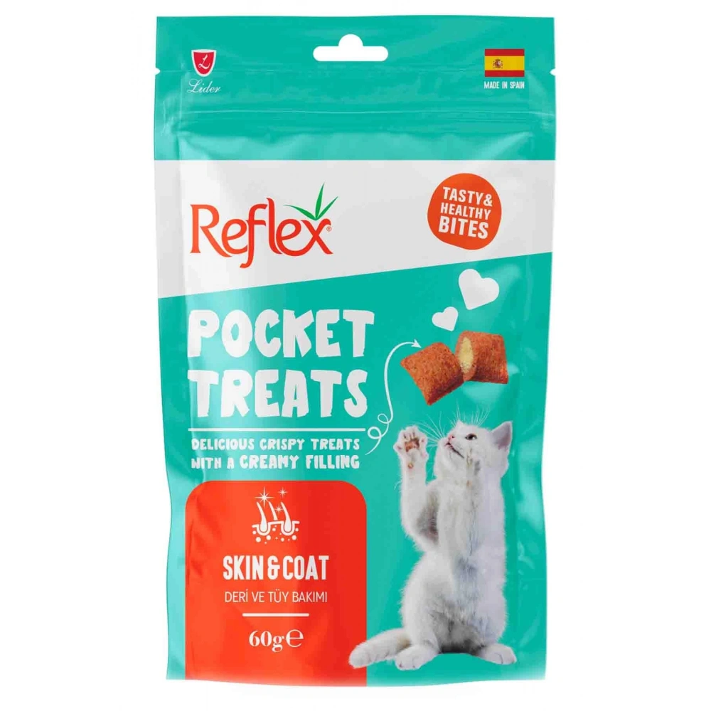 Reflex Pocket Treats Deri ve Tüy Bakımı 60 gr Kedi Ödül Maması