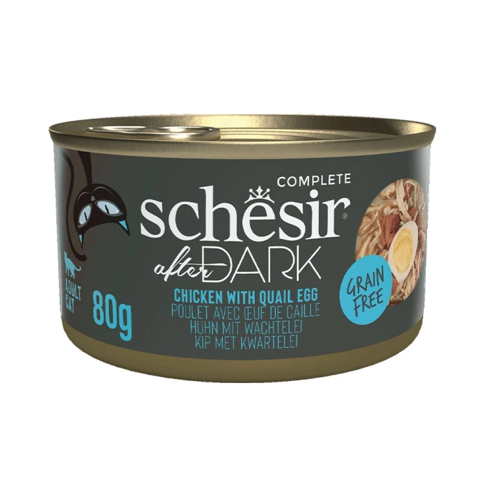Schesir After Dark Tavuklu ve Bıldırcın Yumurtalı 80 gr Yetişkin Konserve Kedi Maması