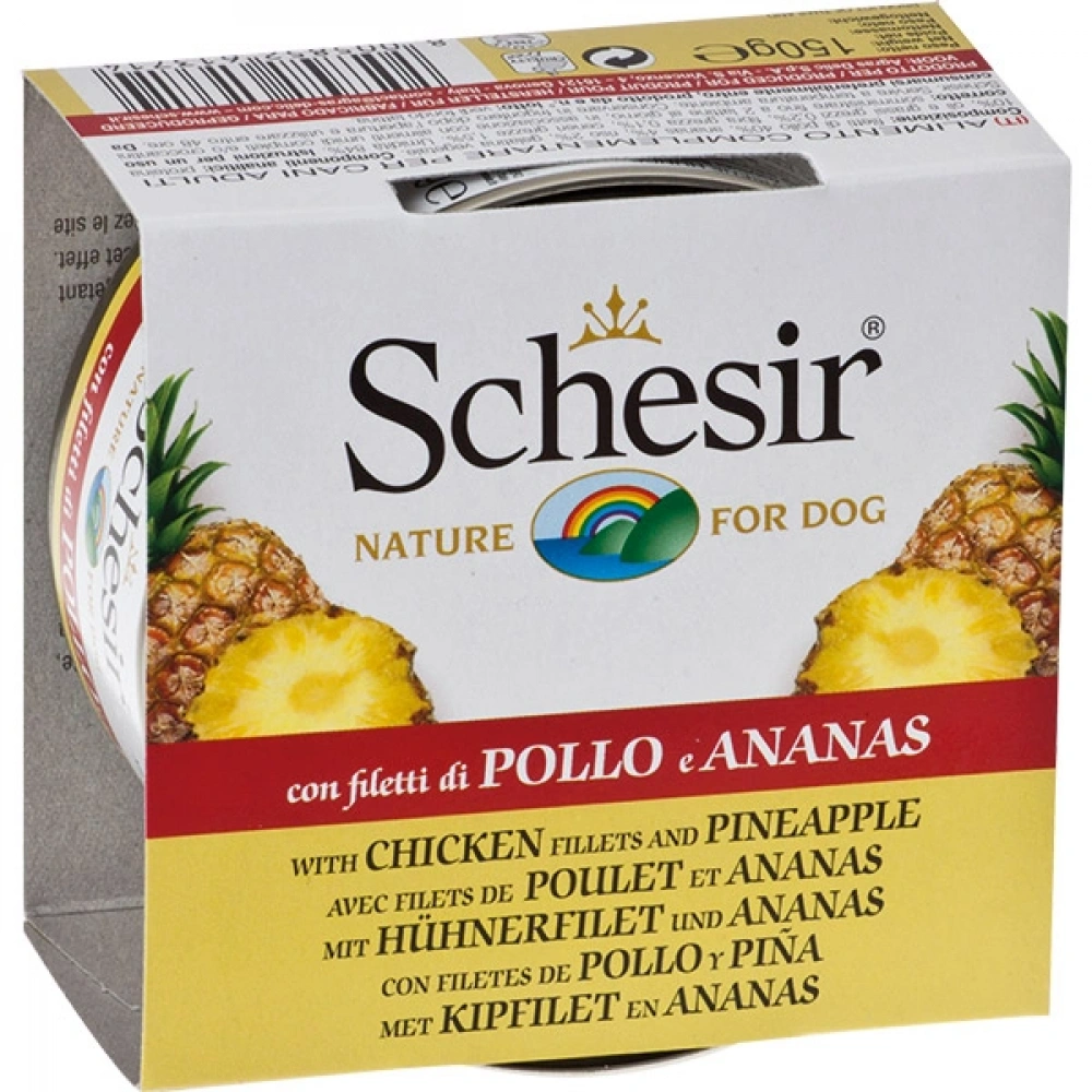 Schesir Fruit Tavuk ve Ananaslı 150 gr Yetişkin Köpek Konservesi