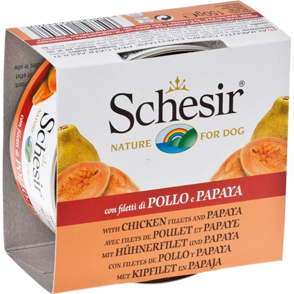 Schesir Fruit Tavuk ve Papayalı 150 gr Yetişkin Köpek Konservesi