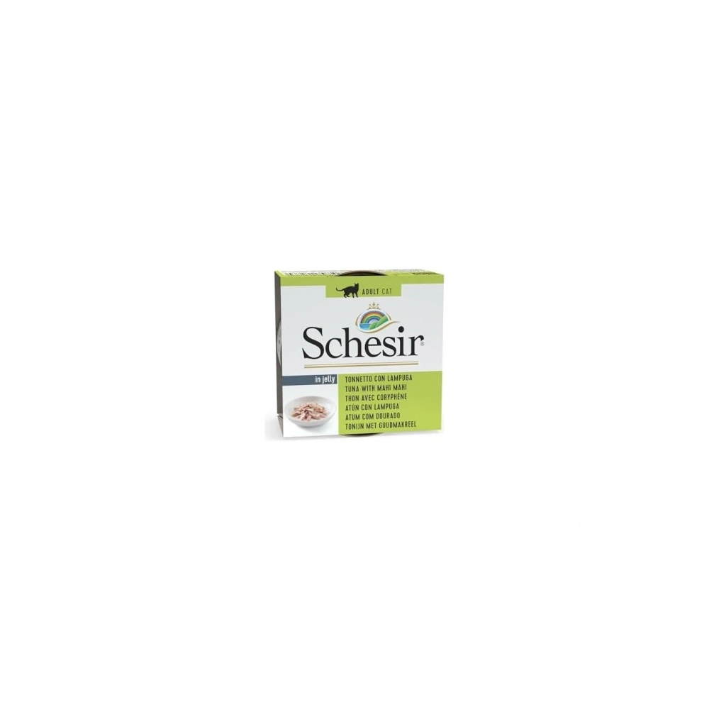 Schesir Jelly Ton Balığı ve Mahi Mahi Balığı Jöle Içinde Yetişkin Kedi Konservesi 85G