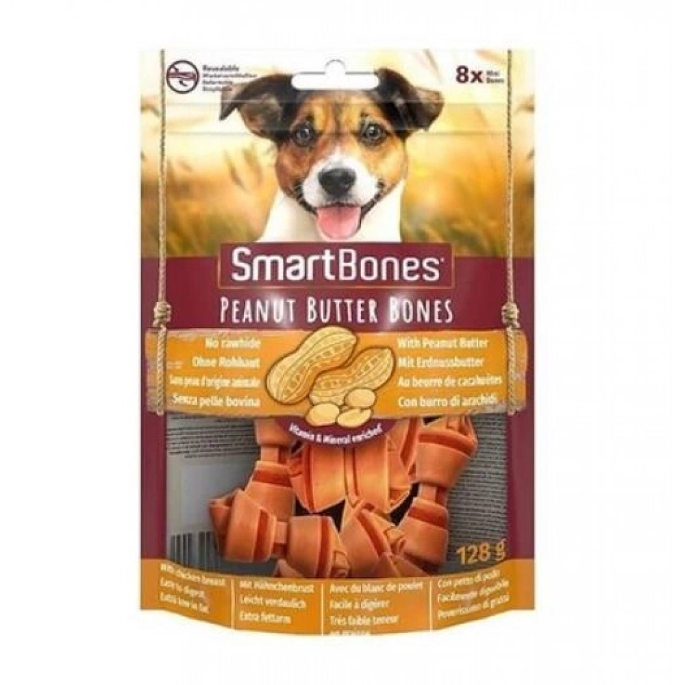 SmartBones Köpek Ödül Kemiği Yer Fıstığı Ezmeli Mini (8li) 128g
