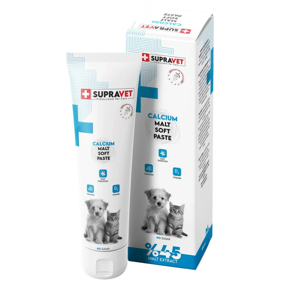 Supravet Calcium Kedi ve Köpekler İçin Kalsiyum Malt Paste 100 gr