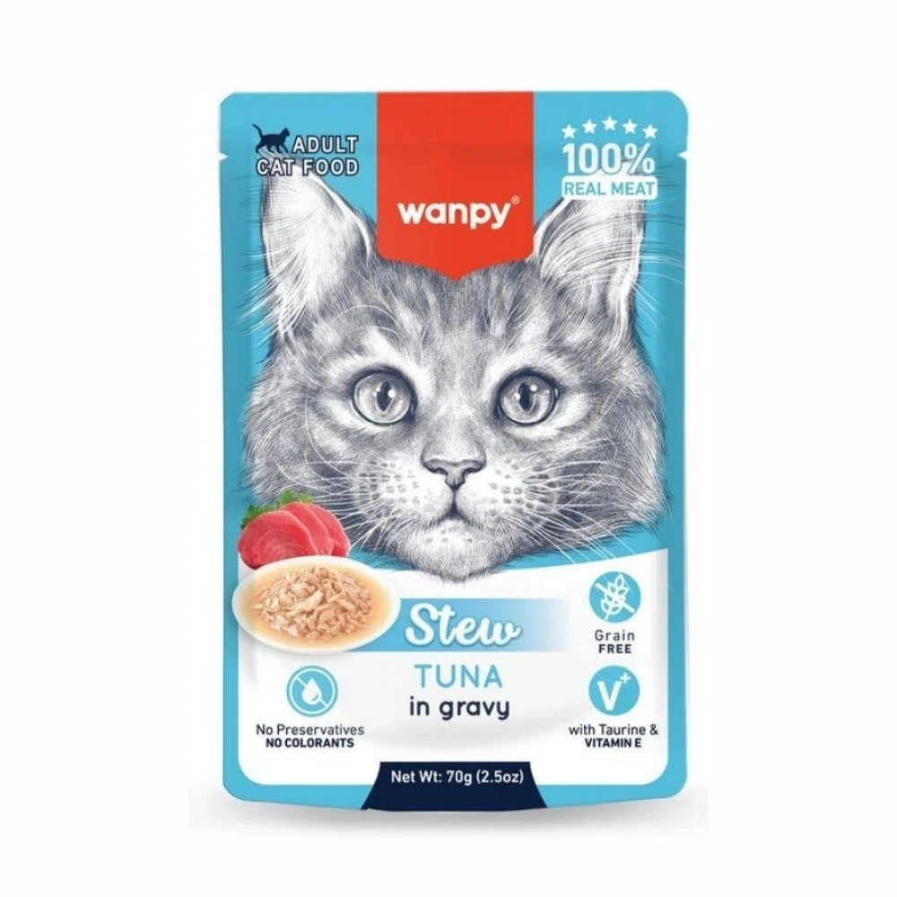 Wanpy Ton Balıklı 70 gr Pouch Yetişkin Yaş Kedi Maması
