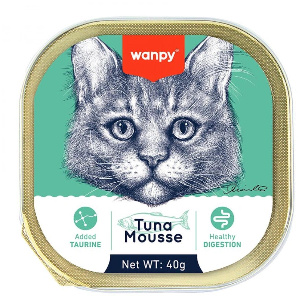 Wanpy Ton Balıklı 40 gr Alutray Yetişkin Konserve Kedi Maması