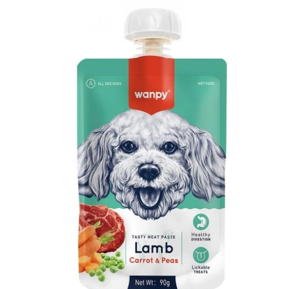 Wanpy Taze Kuzulu Ve Havuçlu Köpek Et Ezmesi 90 gr