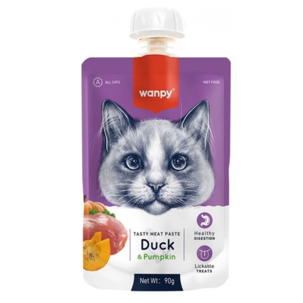 Wanpy Taze Ördekli Ve Bal Kabaklı Kedi Et Ezmesi 90 gr