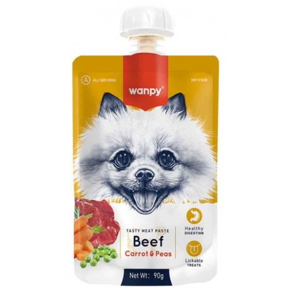 Wanpy Taze Sığır Etli Ve Havuçlu Köpek Et Ezmesi 90 gr