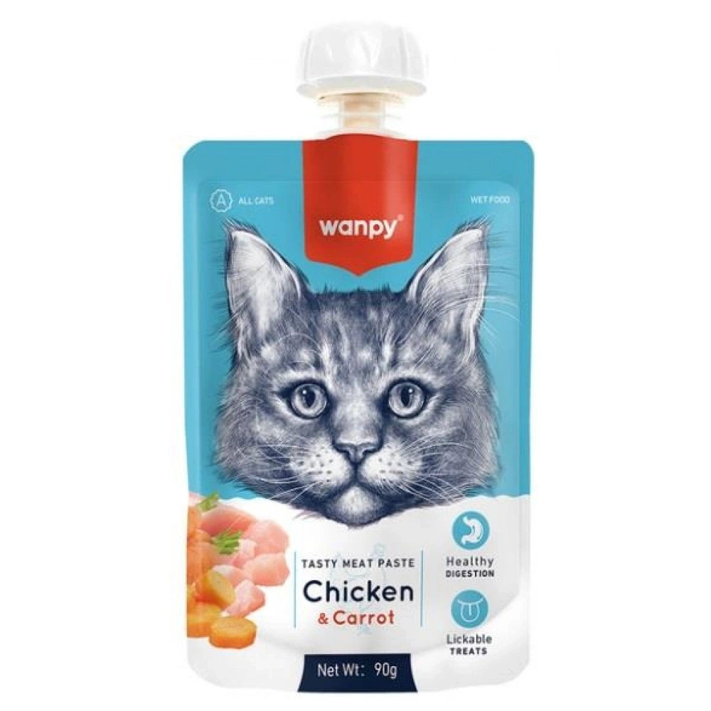 Wanpy Taze Tavuklu Ve Havuçlu Kedi Et Ezmesi 90 gr