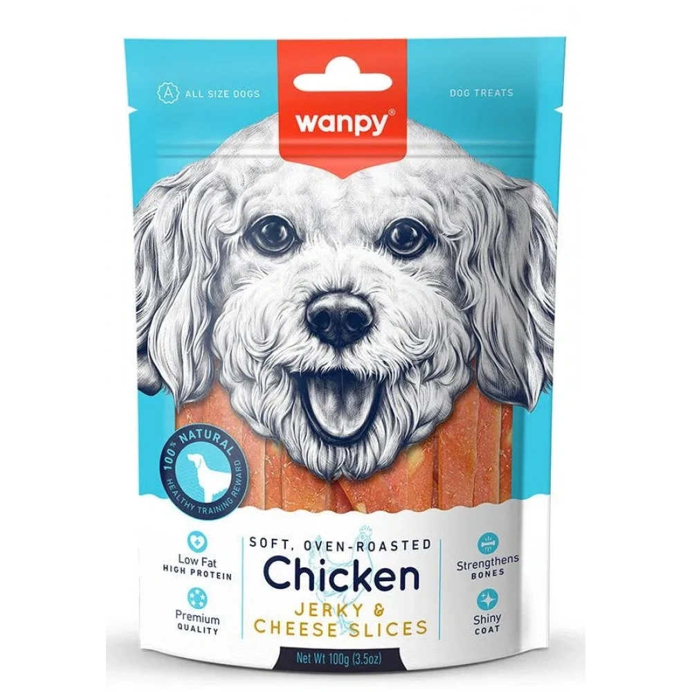 Wanpy Yumuşak Tavuk & Peynir Dilimleri Köpek Ödülü 100 gr
