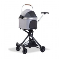 EuroDog Katlanabilir Köpek Arabası Gri 83x48,5x110 Cm