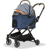 EuroDog Katlanabilir Köpek Arabası Mavi 67x49x100 Cm