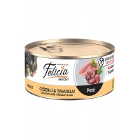 Felicia Kıyılmış Ciğerli ve Tavuk Etli 85 gr Yetişkin Konserve Kedi Maması