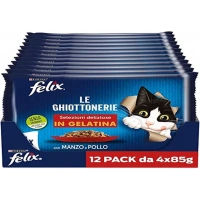 Felix Multipack Sığır ve Tavuk Etli Yetişkin Kedi Konservesi 85 gr 4 Adet