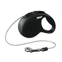 Flexi New Classic İp Otomatik Köpek Gezdirme Tasması Siyah M 5 mt