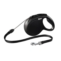 Flexi New Classic İp Otomatik Köpek Gezdirme Tasması Siyah M 8 mt