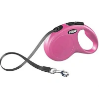 Flexi New Classic Şerit Otomatik Köpek Gezdirme Tasması Pembe XS 3 mt