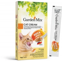 Gardenmix Ördekli ve Maltlı 5x15 gr Krema Kedi Ödül Maması
