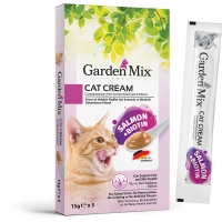 Gardenmix Somonlu ve Biotinli 5x15 gr Krema Kedi Ödül Maması
