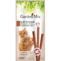Gardenmix Dana Etli 3x5 gr Kedi Stick Ödül Maması