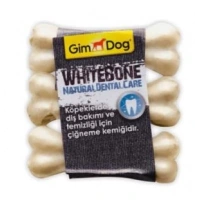 Gimdog Mordimi Beyaz Press Köpek Kemiği 9 cm 3 Adet