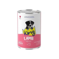 King Sos İçerisinde Et Parçacıklı Kuzu Etli Yavru Köpek Konservesi 400gr