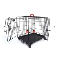 M-Pets Voyager Tekerlekli 2 Kapılı Köpek Kafesi 76x48x53cm Siyah M