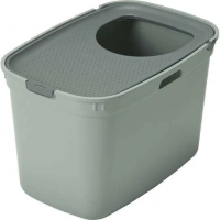 Moderna Top Cat Üstten Girişli Kapalı Kedi Tuvaleti 59cm Gri/Açık Gri