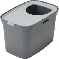 Moderna Top Cat Üstten Girişli Kapalı Kedi Tuvaleti Gri/Koyu Gri 59cm