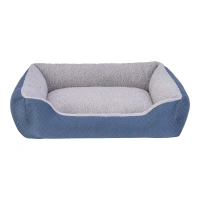Pet Comfort Bravo Duo Köpek Yatağı Mavi/Gri Peluş M 75x60cm