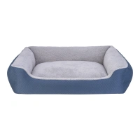Pet Comfort Bravo Duo Köpek Yatağı Mavi/Gri Peluş XL 105x80cm