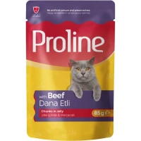 Proline Pouch Jelly Jöle İçinde Et Parçacıklı Dana Etli Yaş Kedi Maması 85 gr