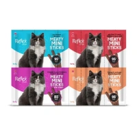 Reflex Plus Mini Mix Somonlu Kuzu Etli Biftekli Kisir Tavuk Kedi Ödülleri 20 x 2 Gr