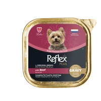 Reflex Plus Sos İçinde Et Parçacıklı Dana Etli Mini ve Küçük Irk Yetişkin Köpek Konservesi 85 Gr