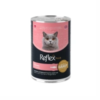 Reflex Plus Sos İçinde Et Parçacıklı Somonlu Yetişkin Kedi Konservesi 400gr